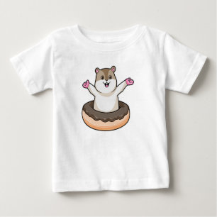 Hamster with Chocolate Donut Baby T-Shirt