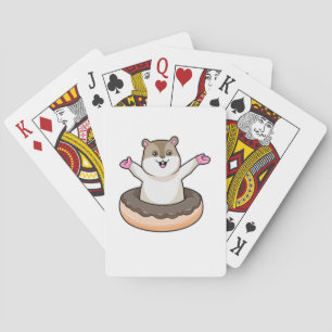Hamster with Chocolate Doughnut Playing Cards
