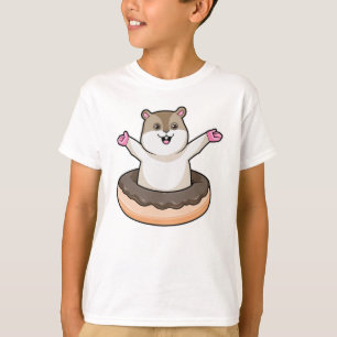 Hamster with Chocolate Doughnut T-Shirt