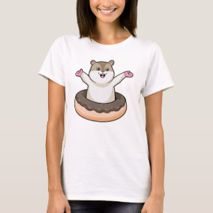 Hamster with Chocolate Doughnut T-Shirt