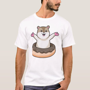 Hamster with Chocolate Doughnut T-Shirt