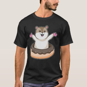 Hamster with Chocolate Doughnut T-Shirt