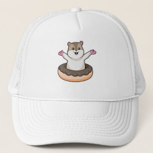Hamster with Chocolate Doughnut Trucker Hat