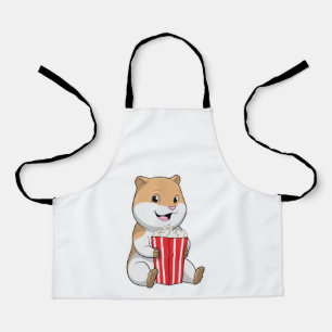 Hamster with Cone of Popcorn Apron