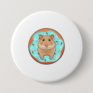 Hamster with Doughnut 7.5 Cm Round Badge