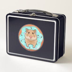 Hamster with Doughnut Metal Lunch Box