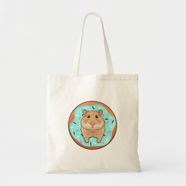 Hamster with Doughnut Tote Bag (Front)