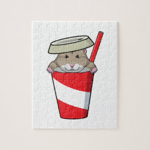 Hamster with Drink Jigsaw Puzzle