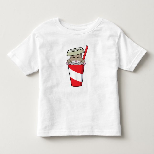 Hamster with Drink Toddler T-Shirt (Front)