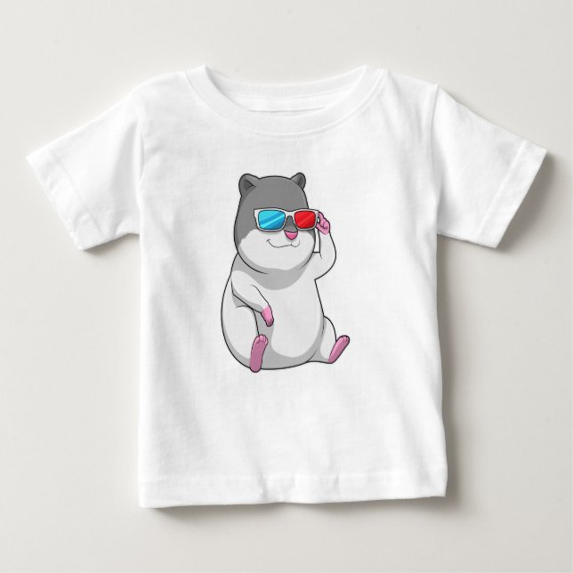Hamster with Glasses Baby T-Shirt (Front)