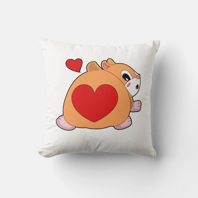 Hamster with Heart Cushion (Front)