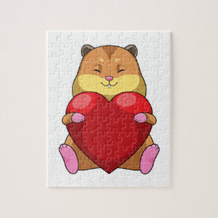 Hamster with Heart Jigsaw Puzzle