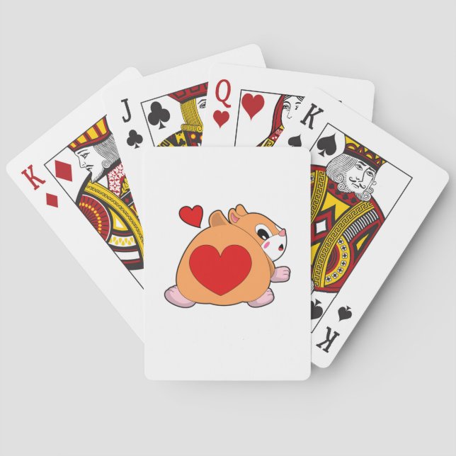 Hamster with Heart Playing Cards (Back)