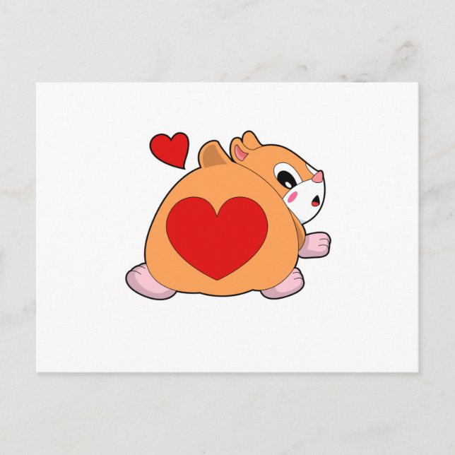 Hamster with Heart Postcard (Front)