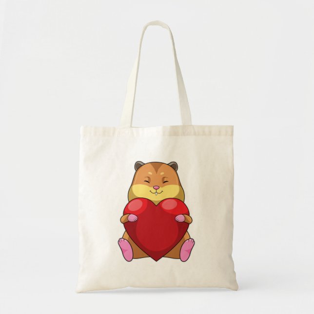 Hamster with Heart Tote Bag (Front)