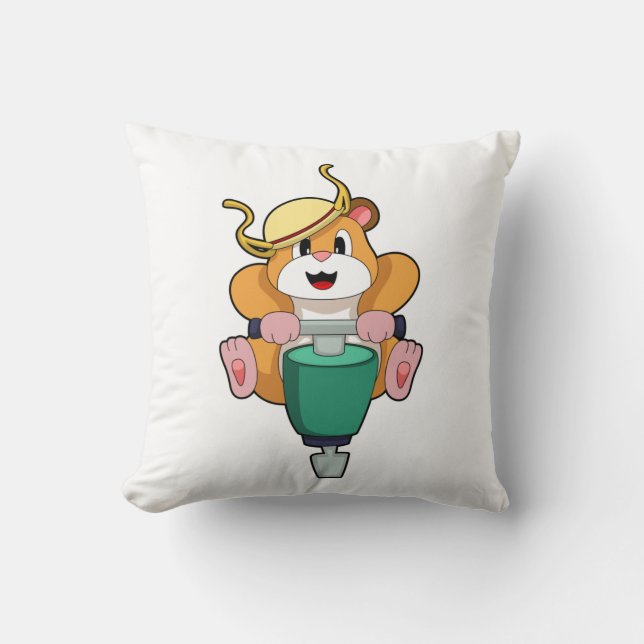 Hamster with Jackhammer Cushion (Front)