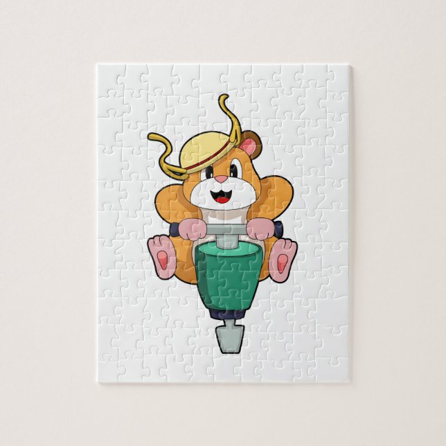 Hamster with Jackhammer Jigsaw Puzzle (Vertical)