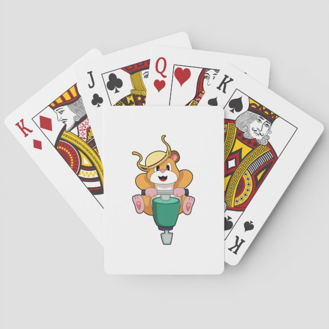 Hamster with Jackhammer Playing Cards (Back)