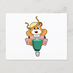 Hamster with Jackhammer Postcard