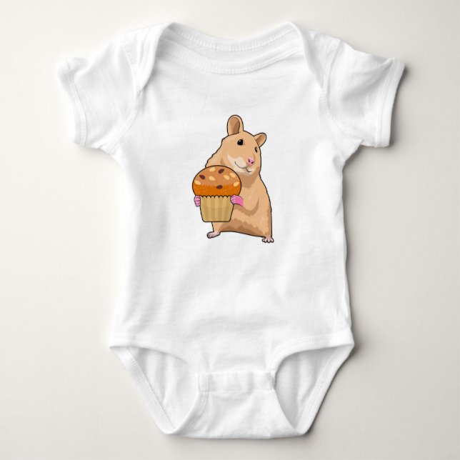 Hamster with Muffin Baby Bodysuit (Front)