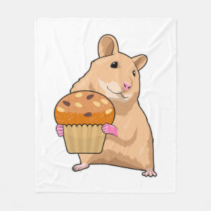 Hamster with Muffin Fleece Blanket