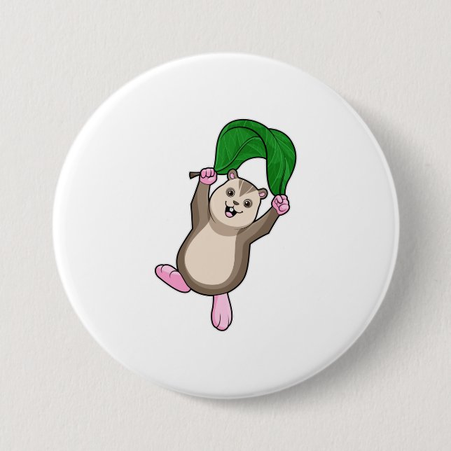 Hamster with Parachute 7.5 Cm Round Badge (Front)