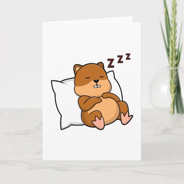 Hamster with Pillow Card (Front)