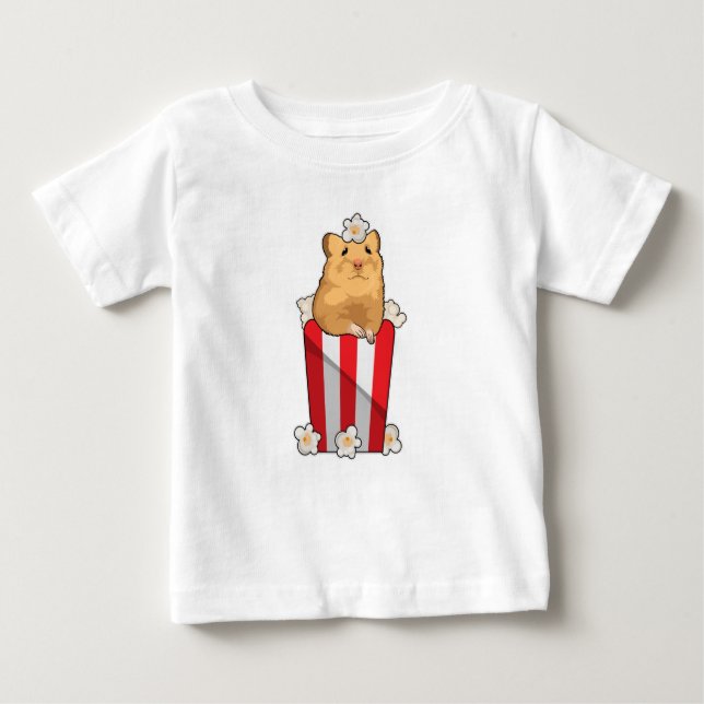 Hamster with Popcorn Baby T-Shirt (Front)