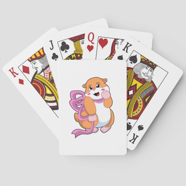 Hamster with Ribbon Playing Cards (Back)