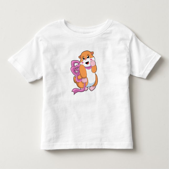 Hamster with Ribbon Toddler T-Shirt (Front)