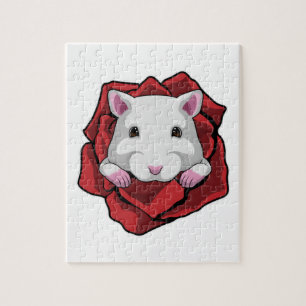 Hamster with Rose Jigsaw Puzzle