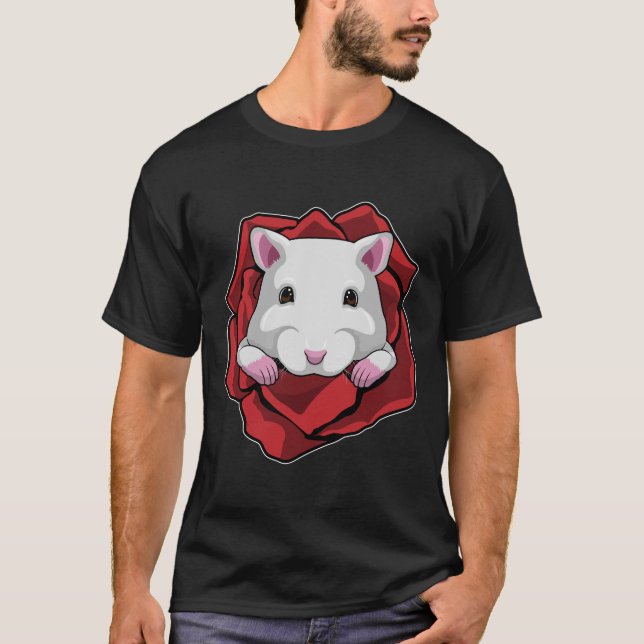 Hamster with Rose T-Shirt (Front)