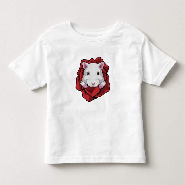 Hamster with Rose Toddler T-Shirt (Front)