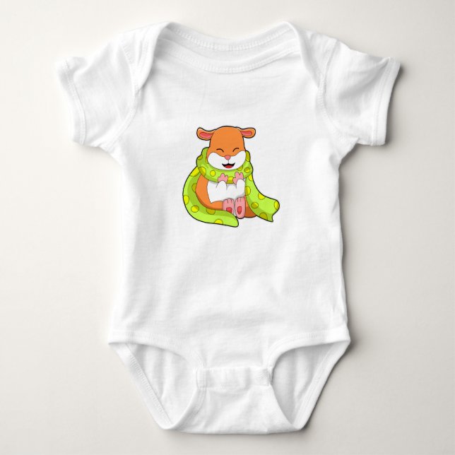 Hamster with Scarf Baby Bodysuit (Front)