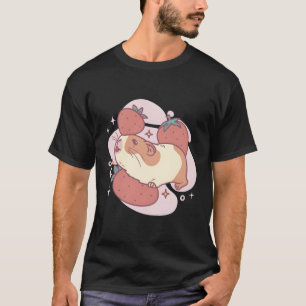 Hamster With Strawberries Comic For T-Shirt