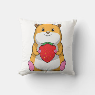 Hamster with Strawberry Cushion