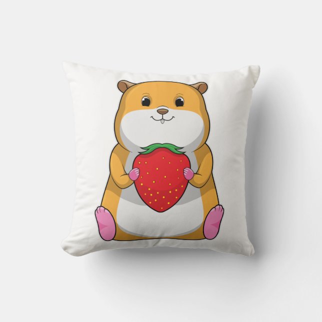 Hamster with Strawberry Cushion (Front)