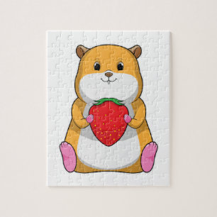 Hamster with Strawberry Jigsaw Puzzle