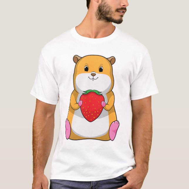 Hamster with Strawberry T-Shirt (Front)