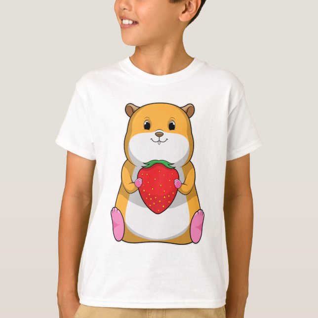 Hamster with Strawberry T-Shirt (Front)