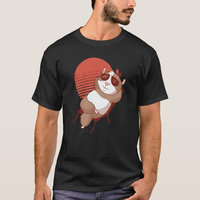 Hamster with sunglasses and sun for men women chil T-Shirt (Front)