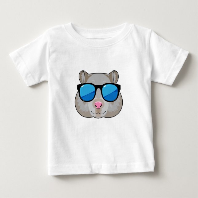 Hamster with Sunglasses Baby T-Shirt (Front)