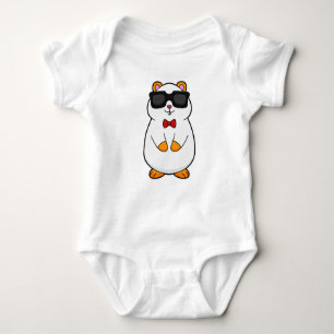Hamster with Sunglasses & Bow tie Baby Bodysuit