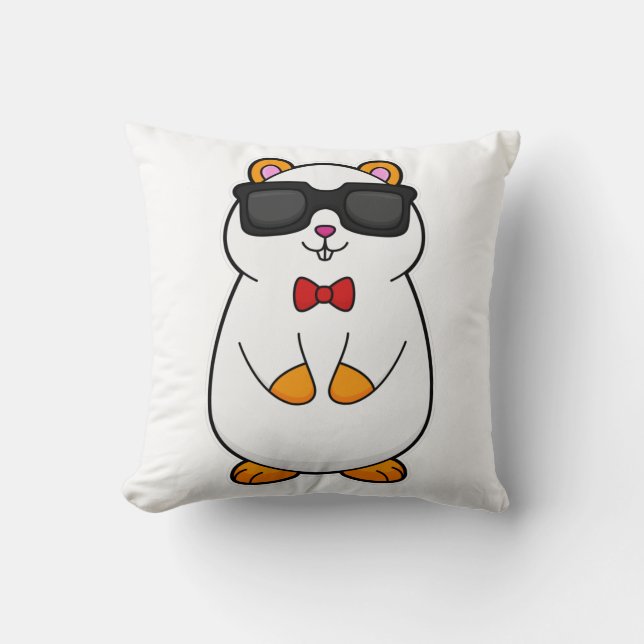 Hamster with Sunglasses & Bow tie Cushion (Front)