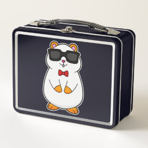 Hamster with Sunglasses & Bow tie Metal Lunch Box