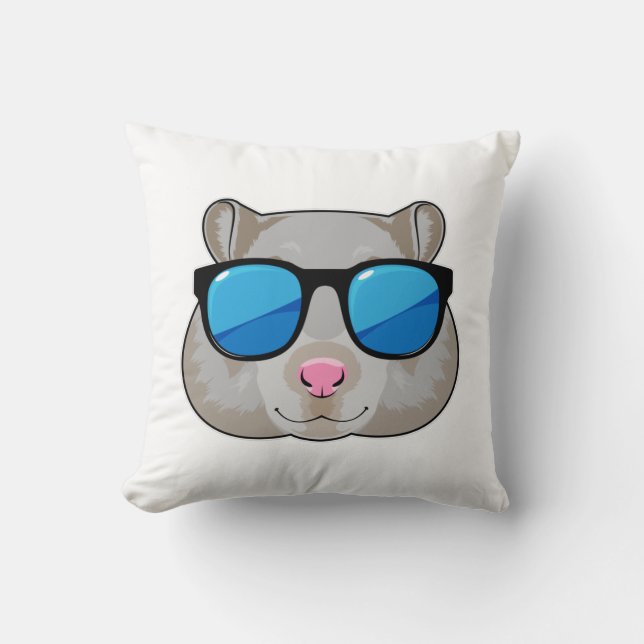 Hamster with Sunglasses Cushion (Front)