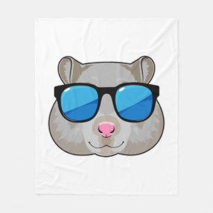 Hamster with Sunglasses Fleece Blanket