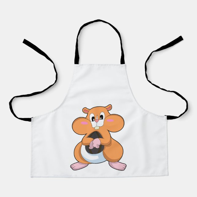 Hamster with Walnut Apron (Front)