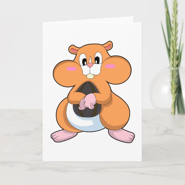 Hamster with Walnut Card (Front)
