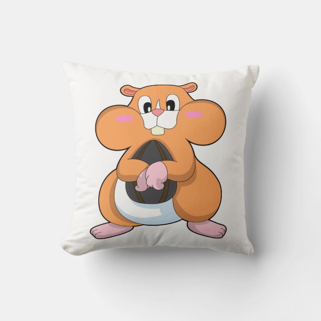 Hamster with Walnut Cushion (Front)